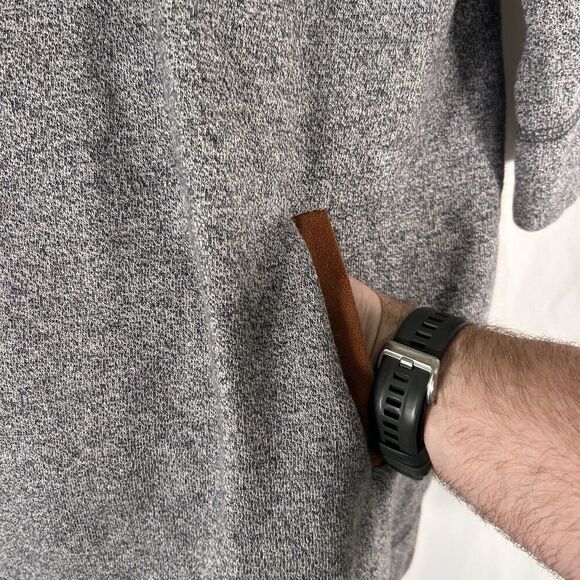 Soft Surroundings Sweater Women's Small Grey 3/4 Sleeve Crew Neck 100% Cotton - Picture 4 of 6